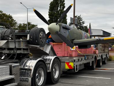 Iconic Spitfire landmark removed for refurbishment.